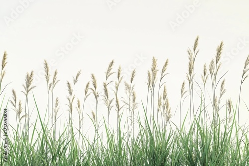 Lush imperata grass in a serene landscape ideal for nature enthusiasts and environmental projects photo