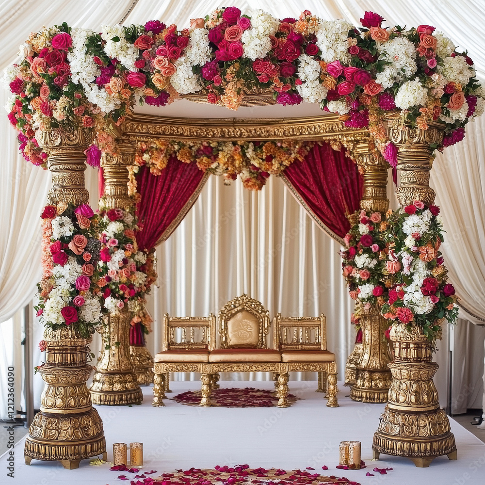 Fototapeta premium beautiful decorated Indian wedding mandap