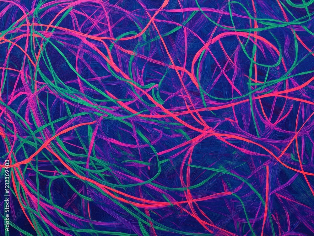 Abstract Intertwined Lines Purple Pink Green Artwork Abstract Intertwined Lines Purple Pink Green Artwork