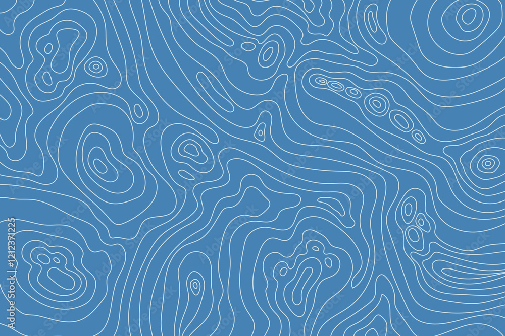 Topographic Blue Map with Grid and Lines, Outline Terrain. Banner with geographic mountain relief. Wavy abstract contour background with cartography texture Topographic Blue Map with Grid and Lines, Outline Terrain. Banner with geographic mountain relief. Wavy abstract contour background with cartography texture