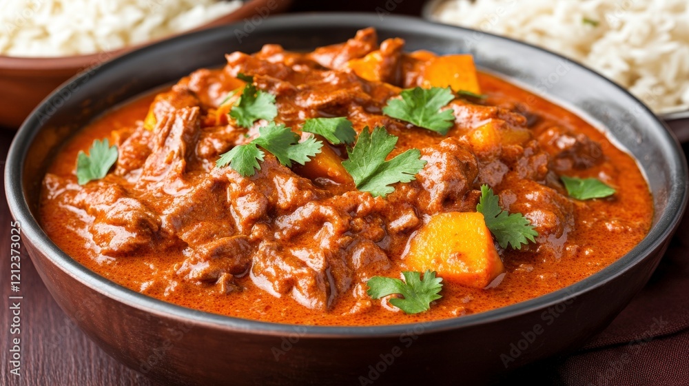 Delicious Spicy Beef Curry with Potatoes and Cilantro Delicious Spicy Beef Curry with Potatoes and Cilantro