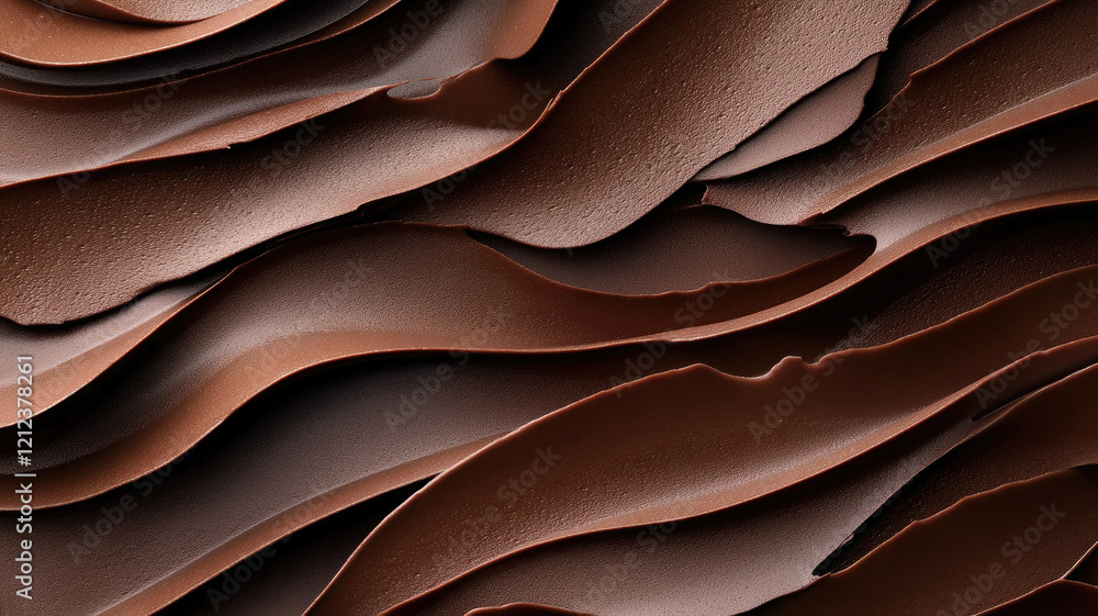 Obraz premium Smooth chocolate layers with rich texture and artistic ripples
