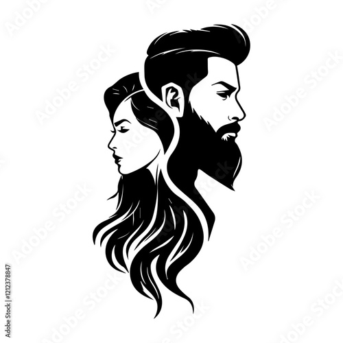 Male female hair salon vector illustration