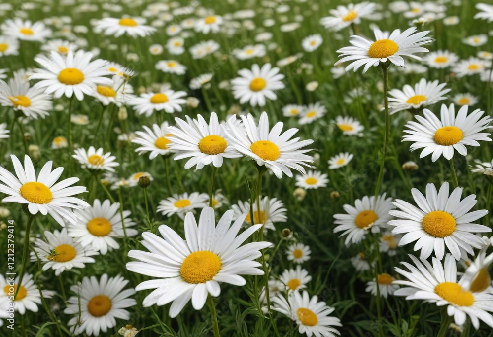 Seamless chamomile and daisy field background, wild chamomile, wallpaper, backdrop Seamless chamomile and daisy field background, wild chamomile, wallpaper, backdrop