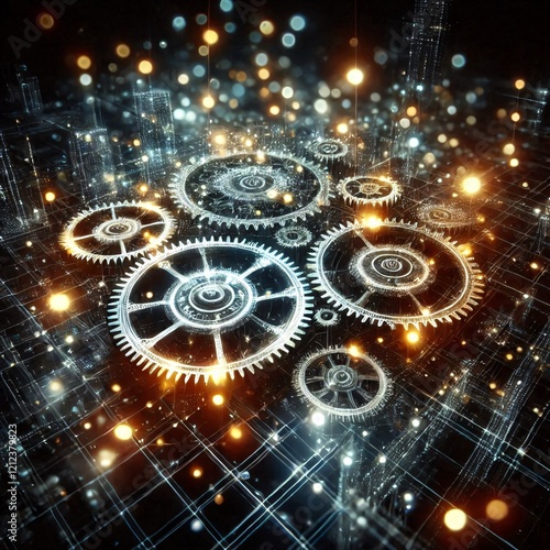 Digital World Gears and Lights