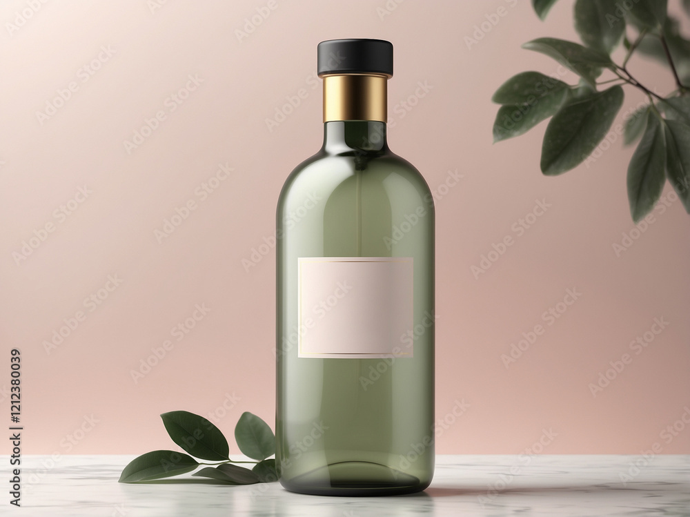 Mockup of a sleek, transparent glass with a sleek gradient of green and yellow, resembling natural citrus tones, frosted glass texture with soft, subtle embossing on the label Mockup of a sleek, transparent glass with a sleek gradient of green and yellow, resembling natural citrus tones, frosted glass texture with soft, subtle embossing on the label