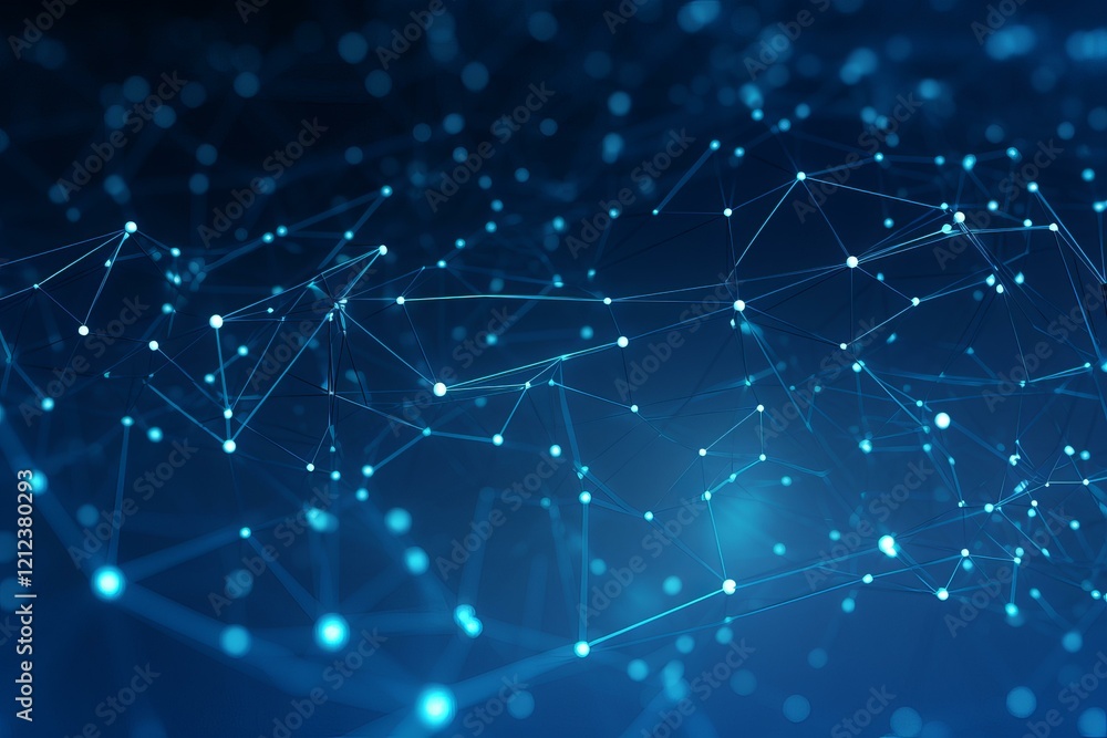 Fototapeta premium Abstract plexus background with connected lines and dots representing a futuristic network