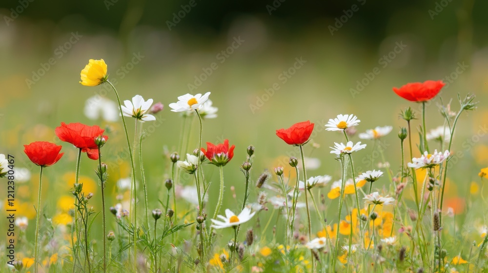 Obraz premium Vibrant Wildflowers in a Summer Meadow