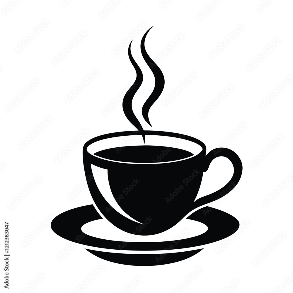 Obraz premium coffee cup icon silhouette vector illustration