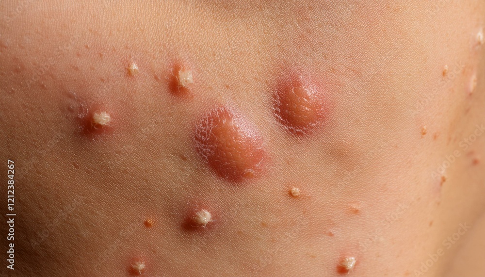 Fototapeta premium Dermatitis Rash Texture: A Microscopic Look at Skin Allergies