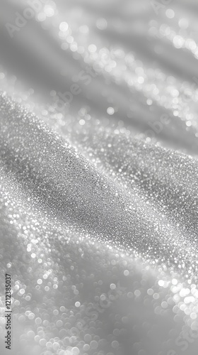 Silver Glittering Surface with Soft Focus Highlights - Made with Generative AI photo