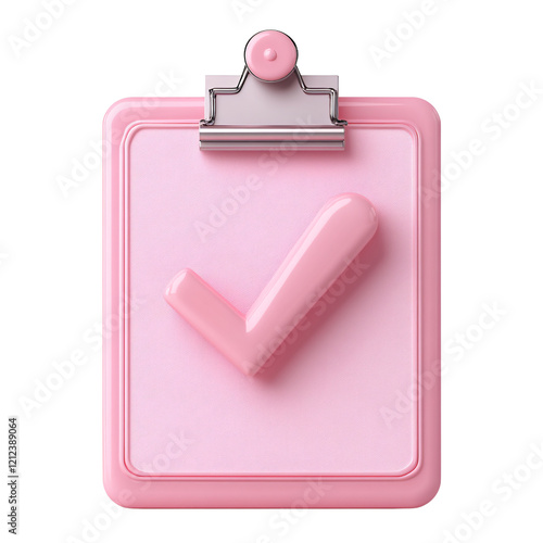 Obraz na płótnie Pink Clipboard Checkmark 3D Render w salonie