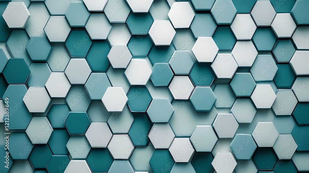 Abstract Background Featuring Green and Gray Hexagonal Shapes in a Geometric Pattern with Smooth Lines and Modern Design Abstract Background Featuring Green and Gray Hexagonal Shapes in a Geometric Pattern with Smooth Lines and Modern Design