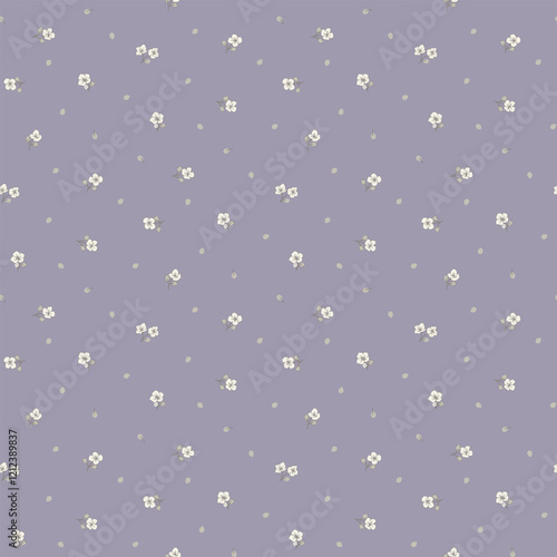 Ditsy floral seamless pattern. Small little flower pattern background. Repeat pattern. Ditsy print. Liberty style. Botanic surface design. Ditsy floral for fashion, texture, fabric, wrapping, decor