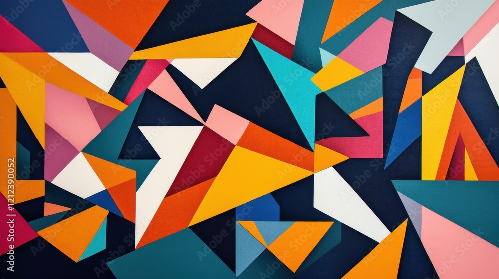 Abstract Geometric Pattern with Vibrant Colors and Sharp Angles Abstract Geometric Pattern with Vibrant Colors and Sharp Angles