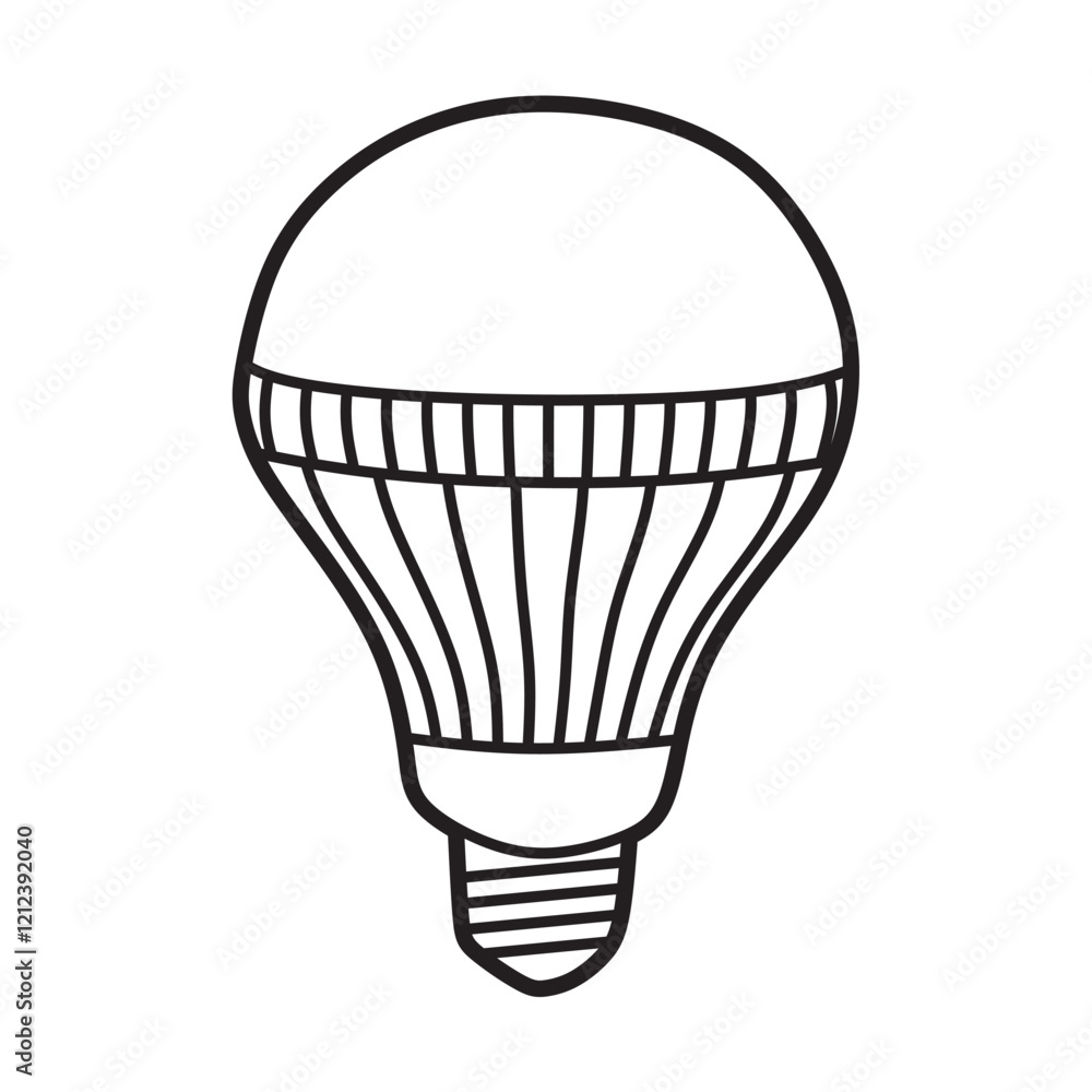 simple black and white fin led lamp vector image simple black and white fin led lamp vector image