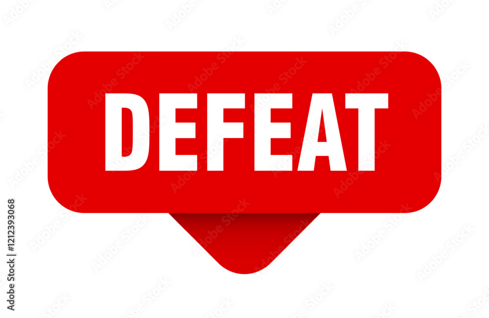 defeat sticker. defeat sign on transparent background defeat sticker. defeat sign on transparent background