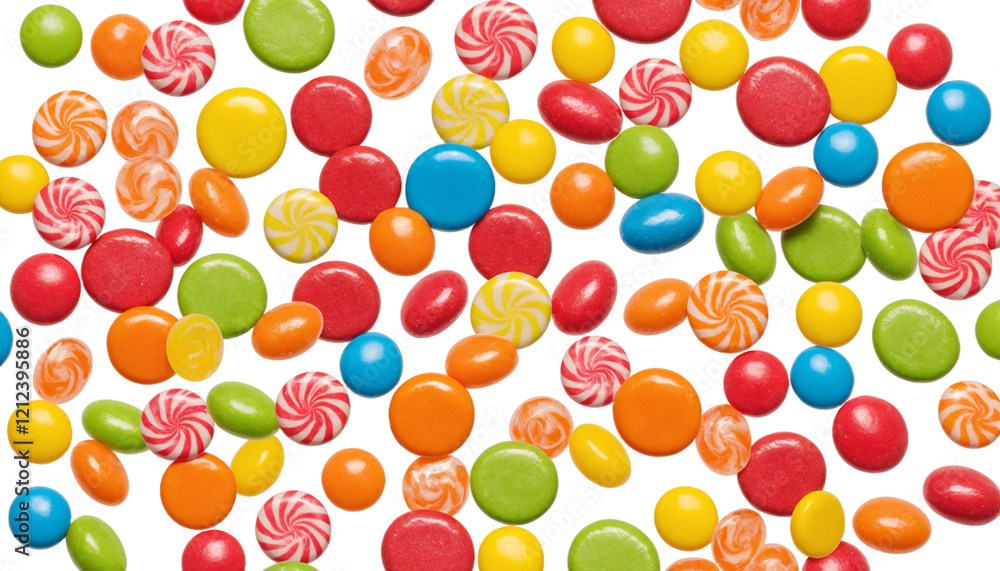 Delicious, colorful candies floating png Delicious, colorful candies floating png