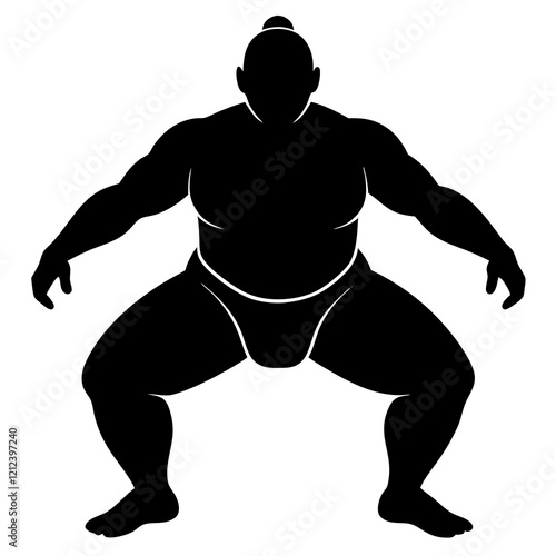 silhouette of a sumo fighter