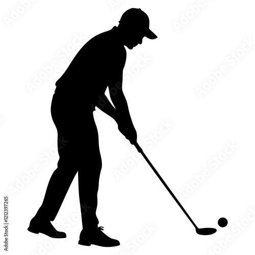 golf player silhouette vector