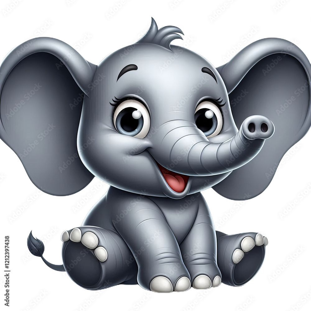 Obraz premium Elephen 3d on white background