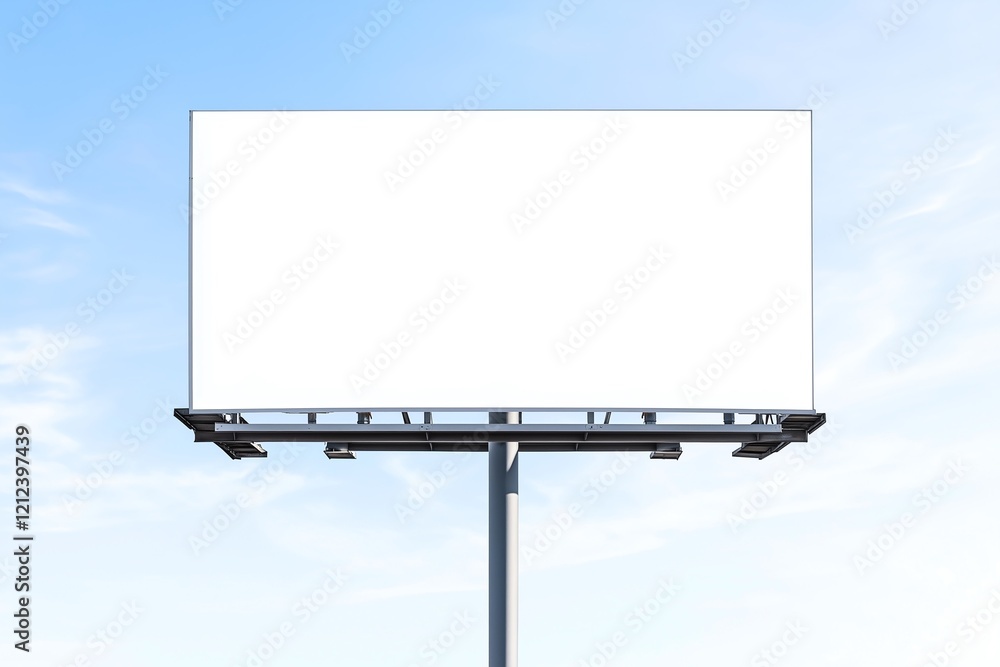Blank billboard for advertisements on highway outdoor setting minimalist view Blank billboard for advertisements on highway outdoor setting minimalist view