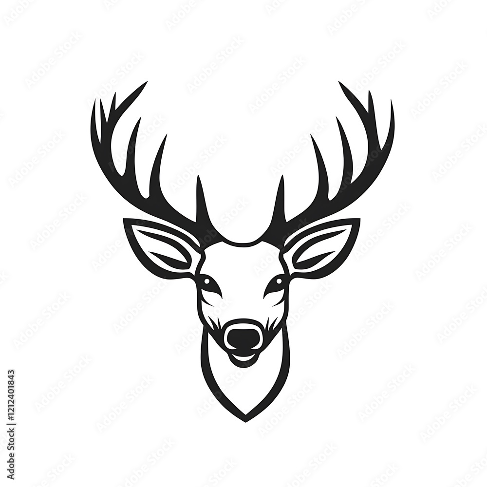 Deer Head Silhouette Design for Graphic Use Deer Head Silhouette Design for Graphic Use