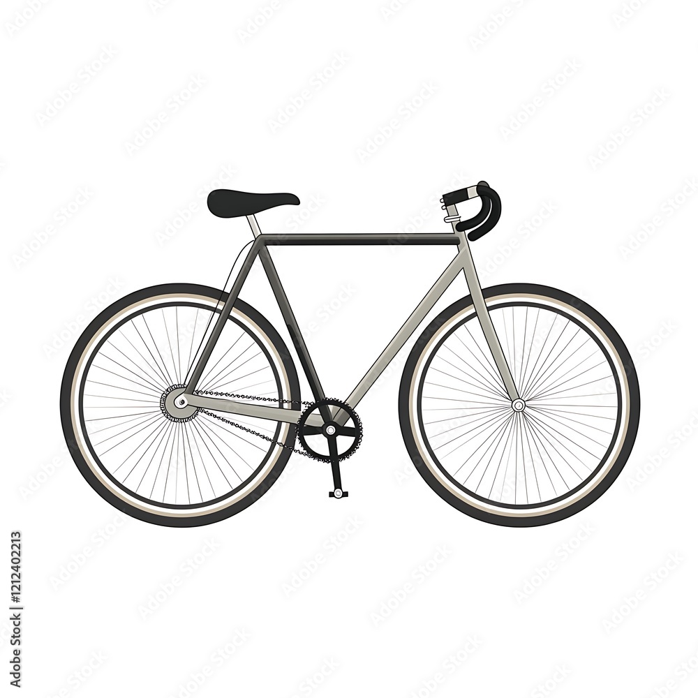 Flat illustration of a fixed gear bicycle Flat illustration of a fixed gear bicycle