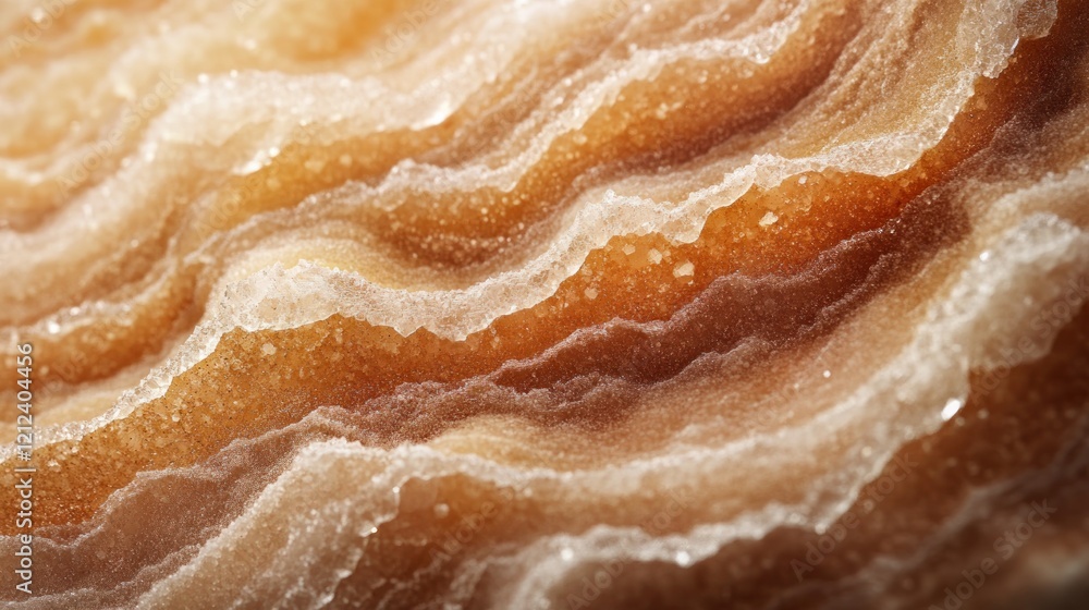 Close-up of swirling, layered onyx stone texture with light and dark brown hues. Close-up of swirling, layered onyx stone texture with light and dark brown hues.
