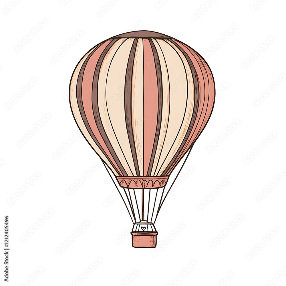 Naklejka premium Vintage hot air balloon illustration