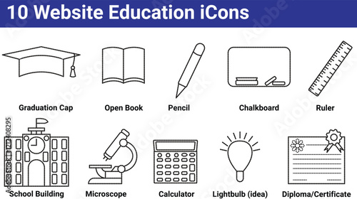 10 website Education icons set