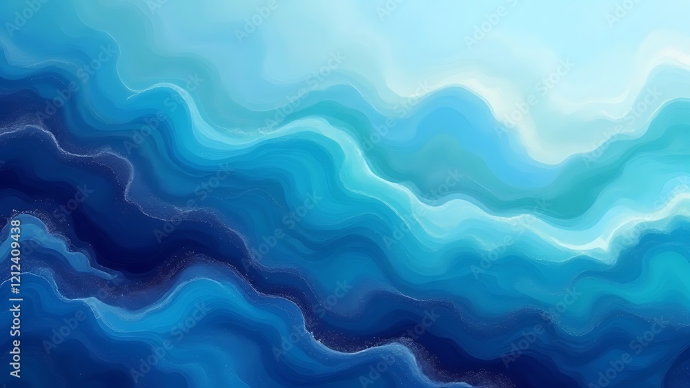 Abstract flowing waves in shades of blue Abstract flowing waves in shades of blue