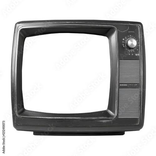 An old TV on a transparent background