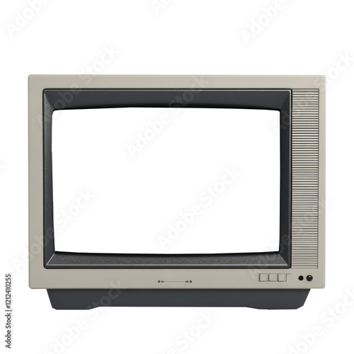 An old TV on a transparent background