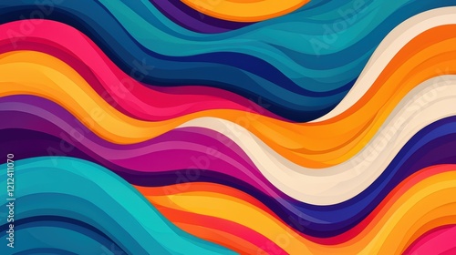 Vibrant Colorful Waves Abstract Background Design