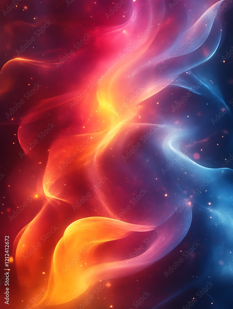 Cosmic fire & ice swirl, nebula, space, energy, abstract art Cosmic fire & ice swirl, nebula, space, energy, abstract art