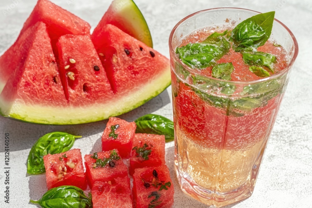 Sweet Watermelon Basil Lemonade Sweet Watermelon Basil Lemonade