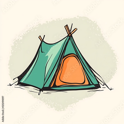 Cartoon camping tent illustration photo