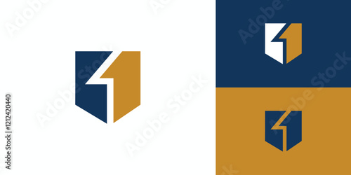 The One Shield logo design is modern and strong with a dominant dark blue color accent.