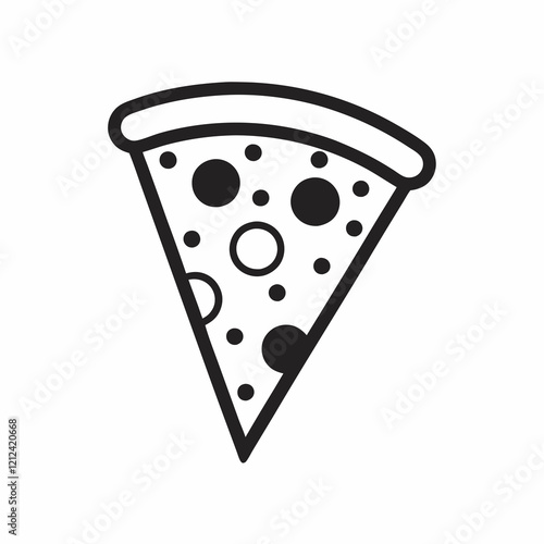 Minimalist Pizza icon Illustration Vector. photo