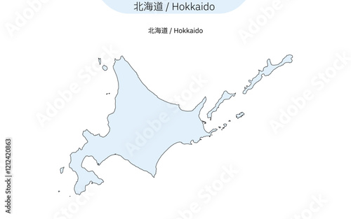 北海道地方の地図（線画）