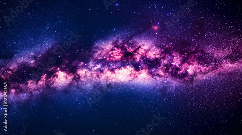 Majestic purple nebula shining in the vastness of space
