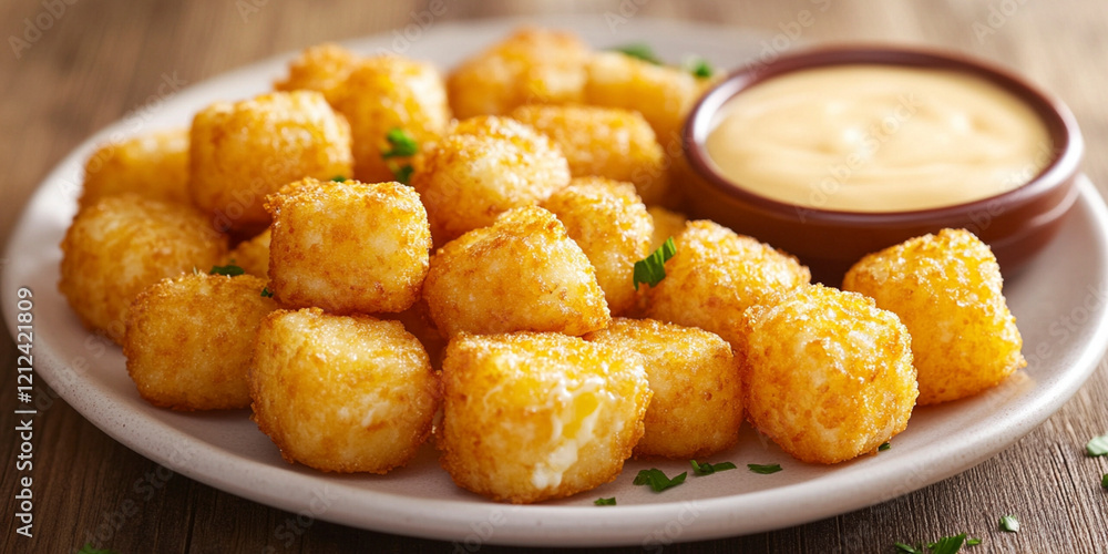 Crispy Potato Tots with Creamy Sauce Recipe Crispy Potato Tots with Creamy Sauce Recipe