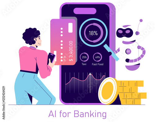 Banking Sector. Flat Vector Illustration