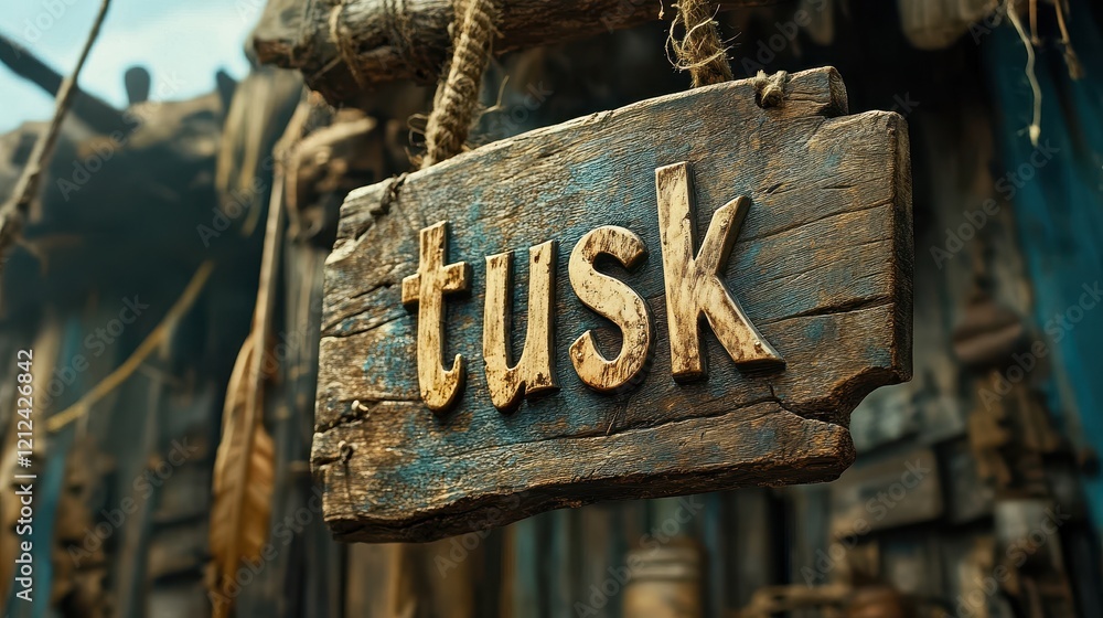 Close-up of rustic wooden sign with carved lettering hanging outside, surrounded by natural textures and warm tones conveying an old-world charm. Close-up of rustic wooden sign with carved lettering hanging outside, surrounded by natural textures and warm tones conveying an old-world charm.