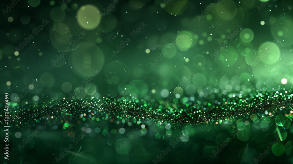Stunning green bokeh lights create an ethereal background effect. Stunning green bokeh lights create an ethereal background effect.