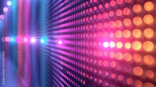 A vibrant display of colorful lights creating a dynamic visual effect.