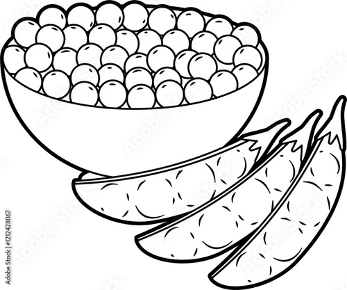 Peas outline vector