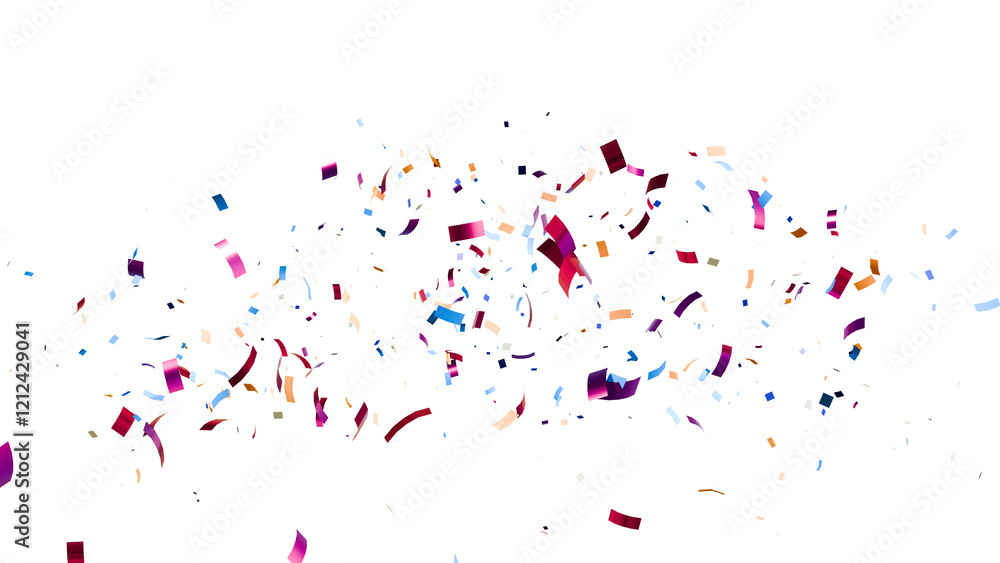 Αυτοκόλλητο Colorful Confetti against a White Background Tranparent BG Confeti