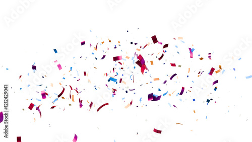 Colorful Confetti against a White Background Tranparent BG Confeti